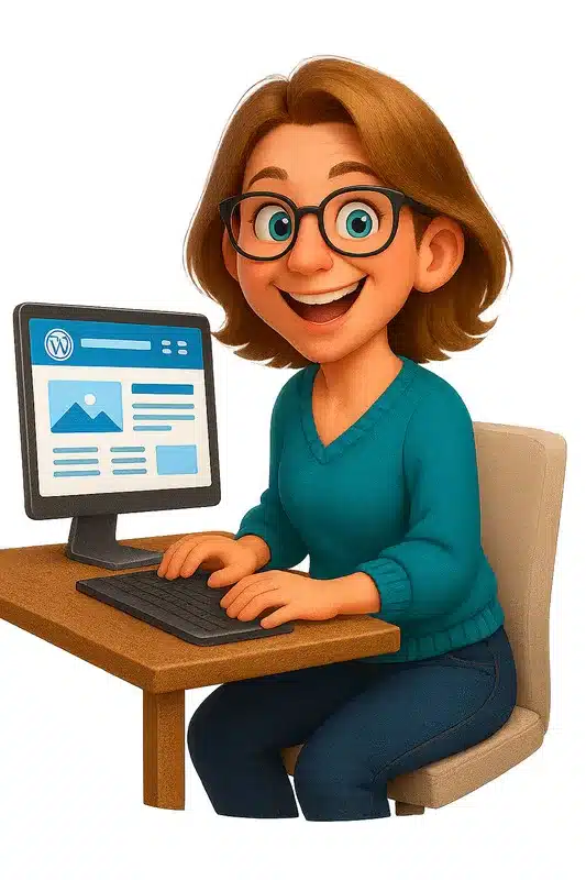 Mascotte-creation-site-web-tourisme (1) Mascotte de Delphine Bartier, consultante marketing digital et créatrice de site web illustrant l'architecture d'un site web
