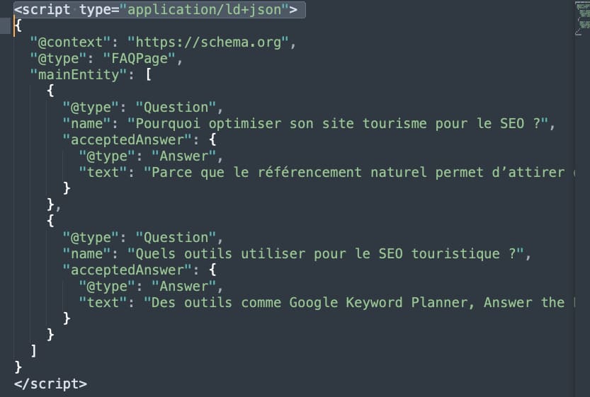 exemple-rich-snippet-FAQ exemple rich snippet FAQ tourisme affiché dans résultats Google